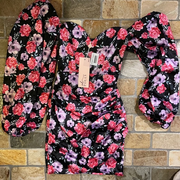 - BRAND NEW Oh Polly Pink flower dress - Picture 5 of 6